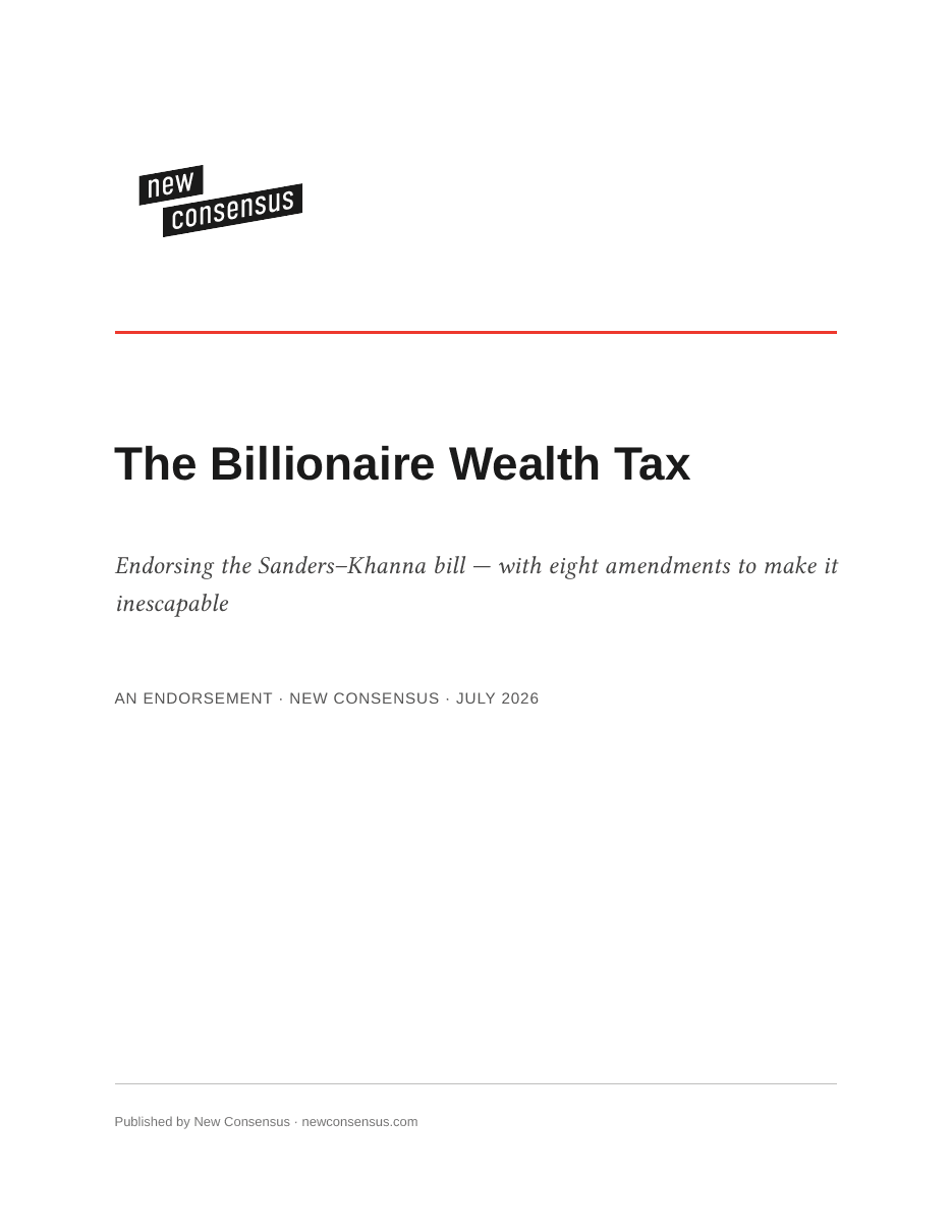 The Billionaire Wealth Tax endorsement cover